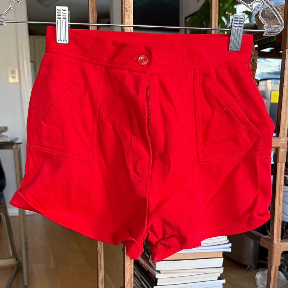 Vintage High Waist Red Women's Hot Shorts